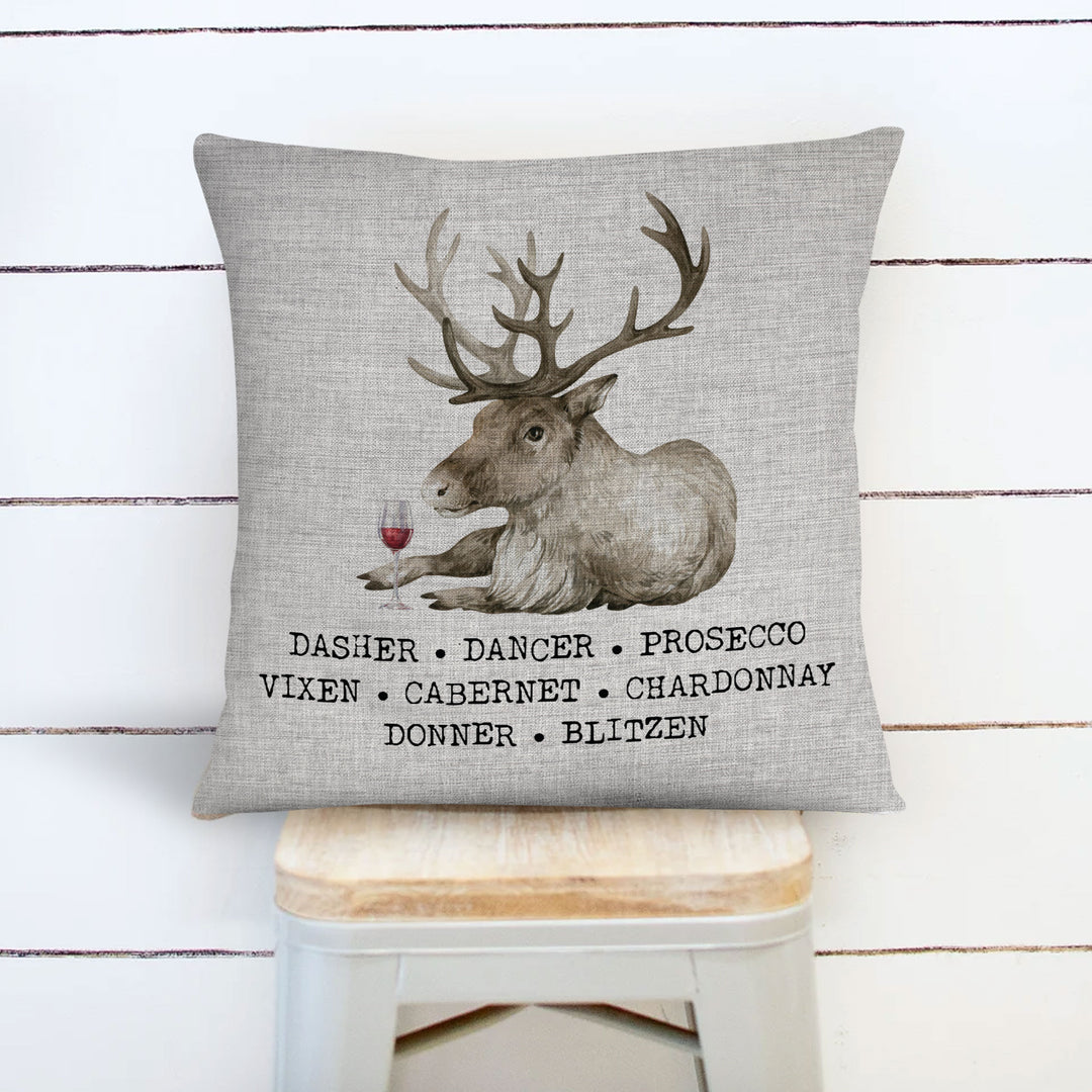 Funny Holiday Reindeer Throw Cover Wine Inspired Christmas Theme