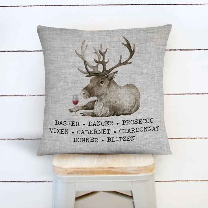 Funny Holiday Reindeer Throw Cover Wine Inspired Christmas Theme