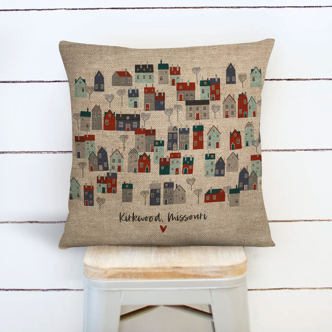 Hometown collection small town custom personalized city zipcode pillow cover