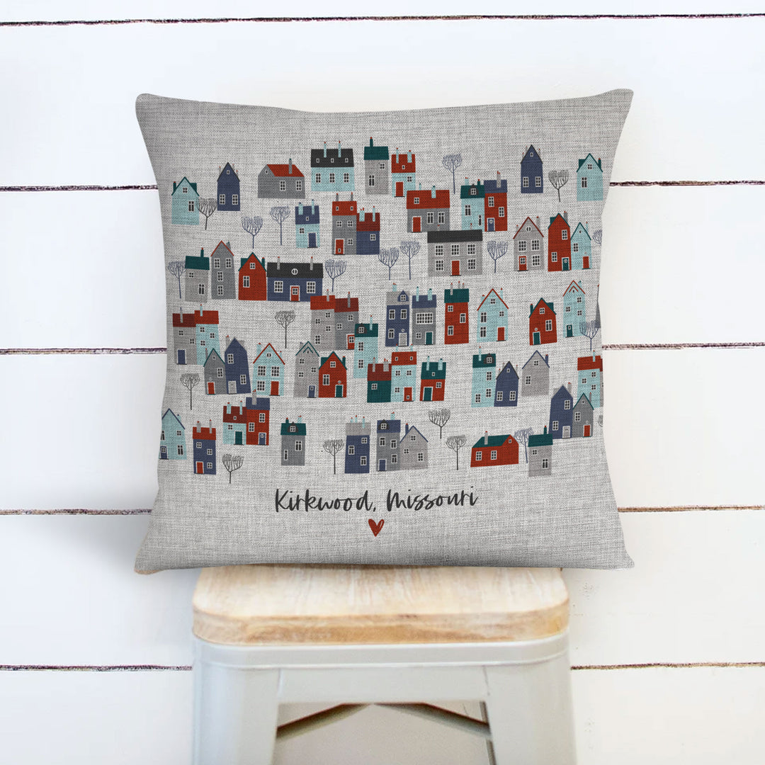 Hometown collection small town custom personalized city zipcode pillow cover