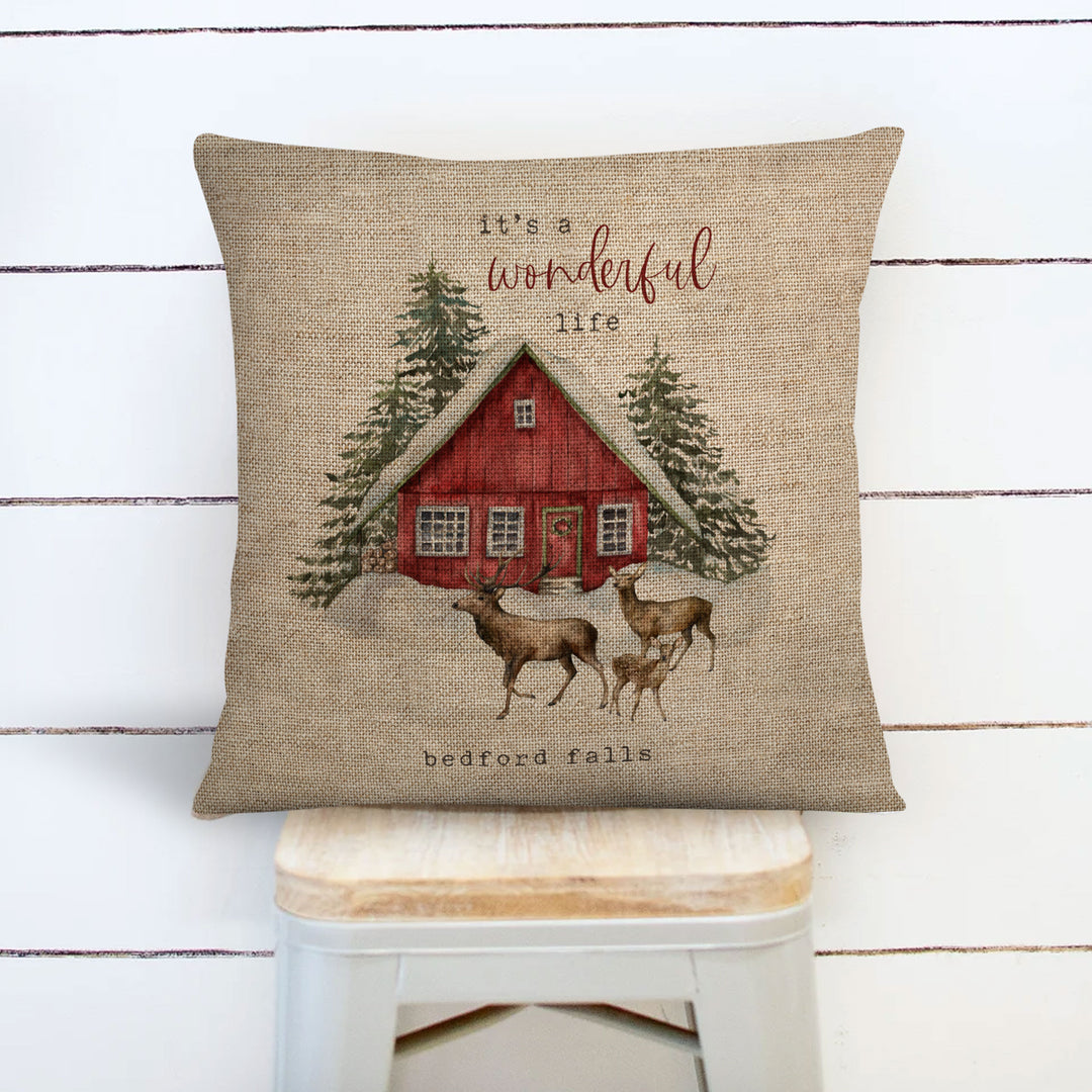 It's a Wonderful Life Hometown collection small town custom personalized city zipcode pillow cover