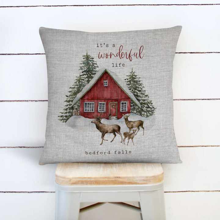 It's a Wonderful Life Hometown collection small town custom personalized city zipcode pillow cover