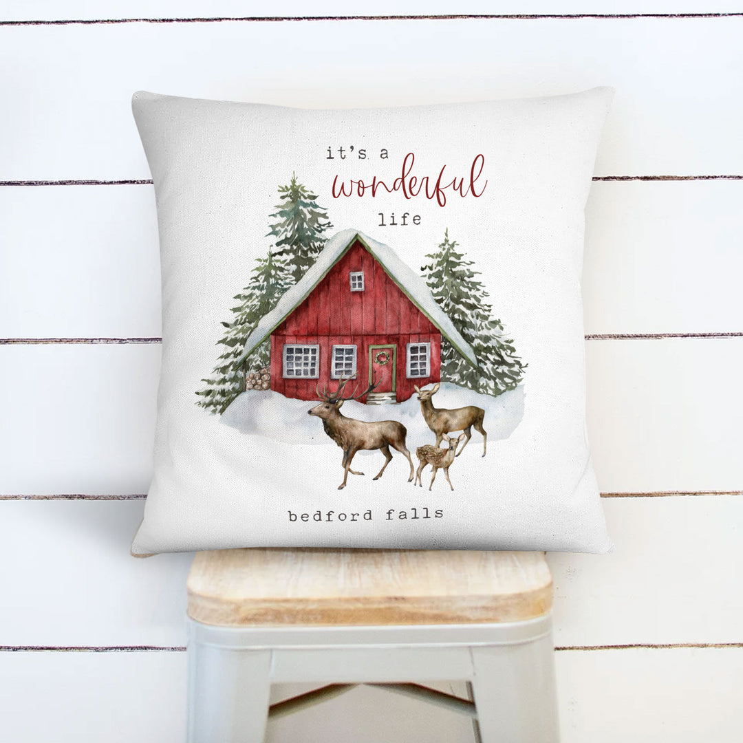 It's a Wonderful Life Hometown collection small town custom personalized city zipcode pillow cover