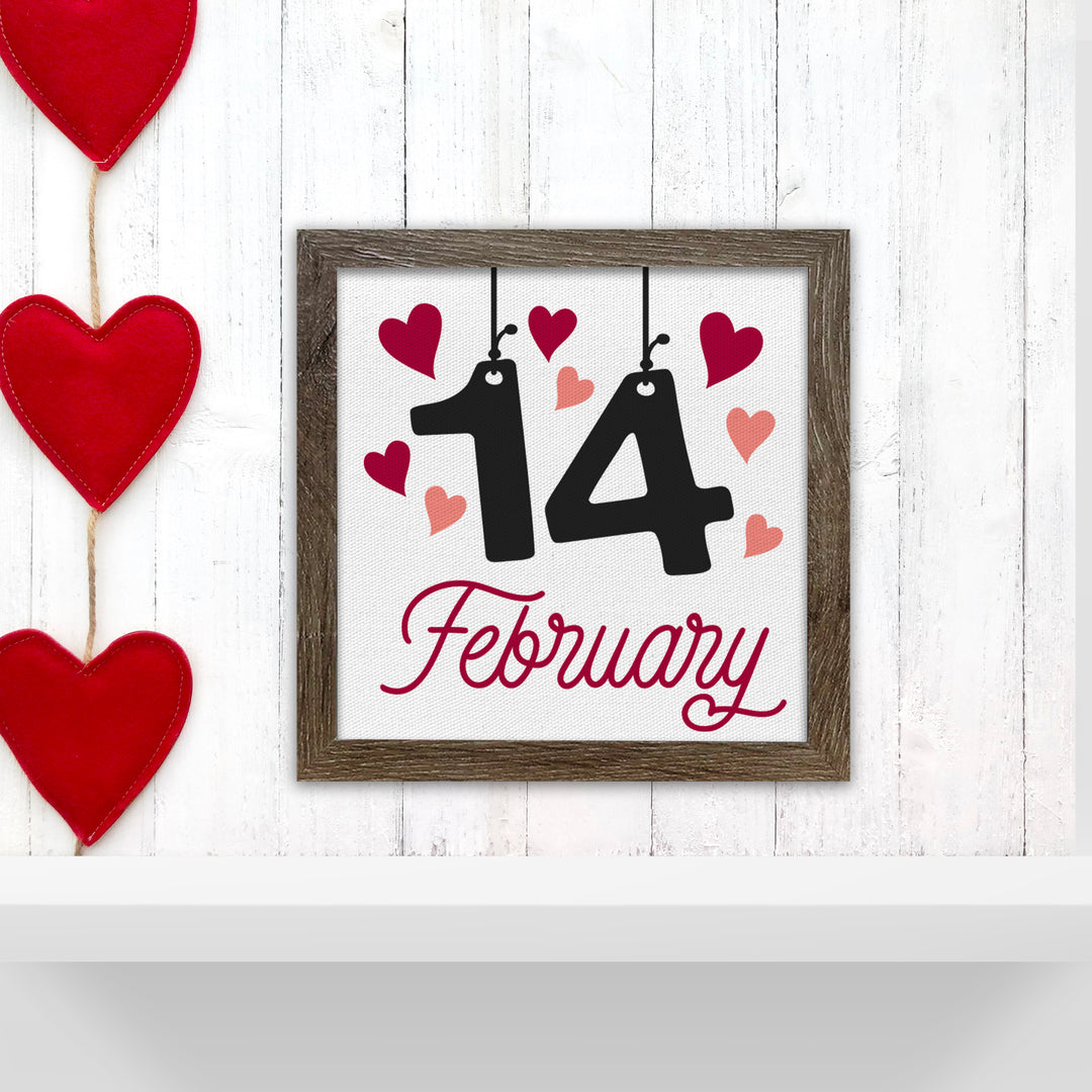 February 14th print Valentine's Day decoration sign farmhouse decoration