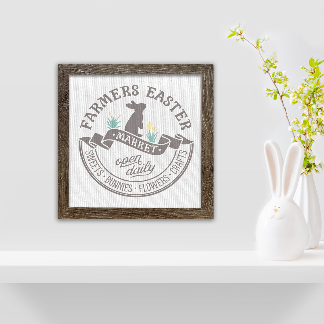 Farmers Easter Market layered sign with background sign | choose one or both easter prints | decorative home décor