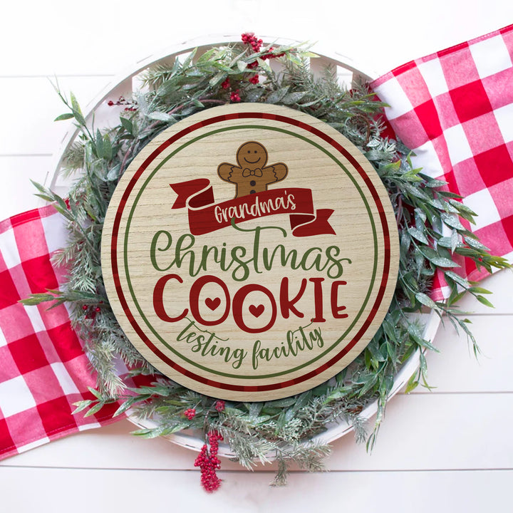 Round christmas display sign 12" round sign christmas cookies testing facility