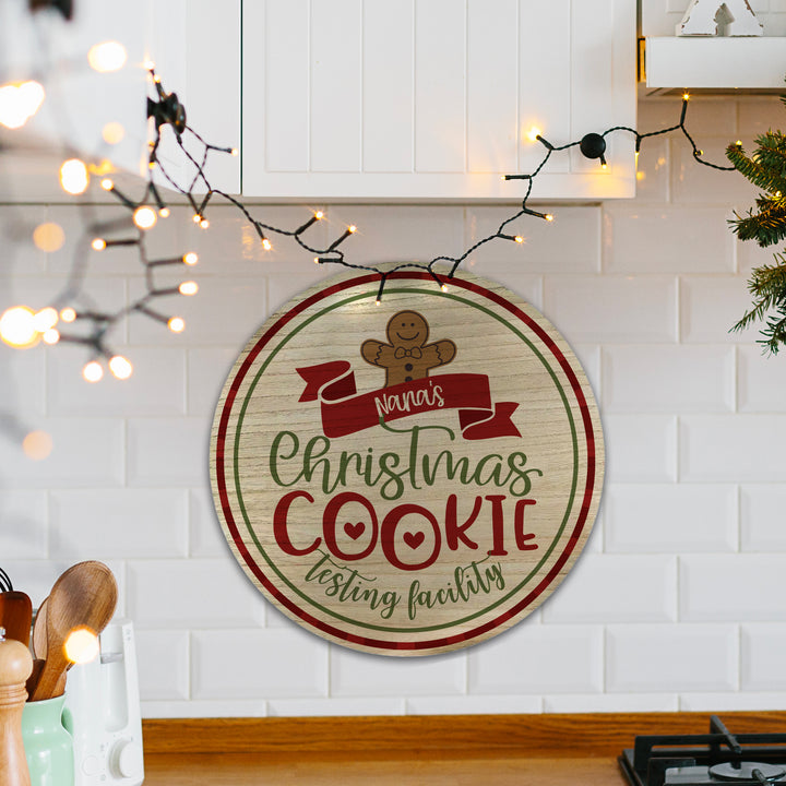 Round christmas display sign 12" round sign christmas cookies testing facility