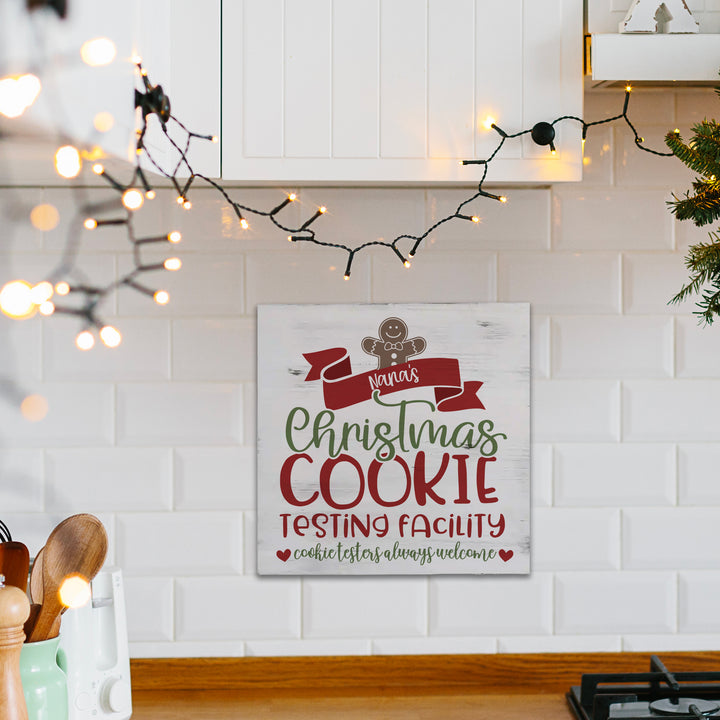 grandma's cookie testing facility christmas plaque hanging plaque sign