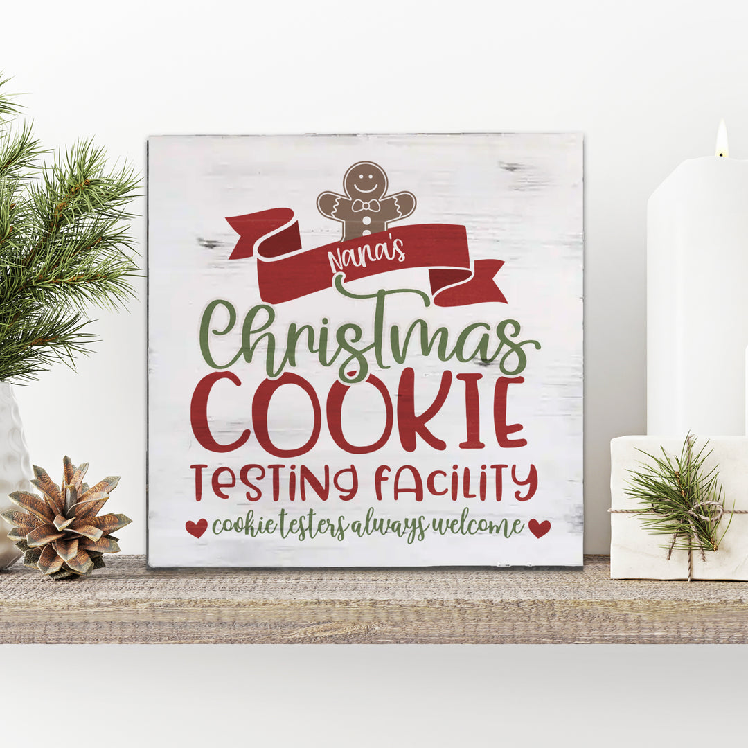 grandma's cookie testing facility christmas plaque hanging plaque sign