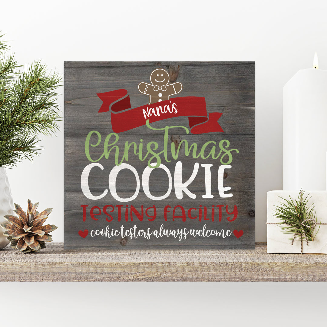 grandma's cookie testing facility christmas plaque hanging plaque sign