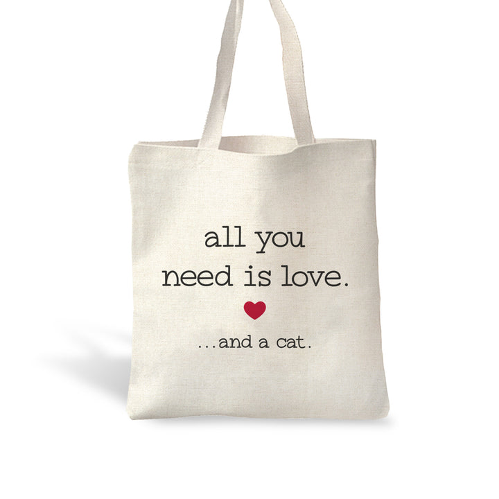 All you need is love... and a cat | Cat lover totebag | Pet tote bag Animal lover gifts