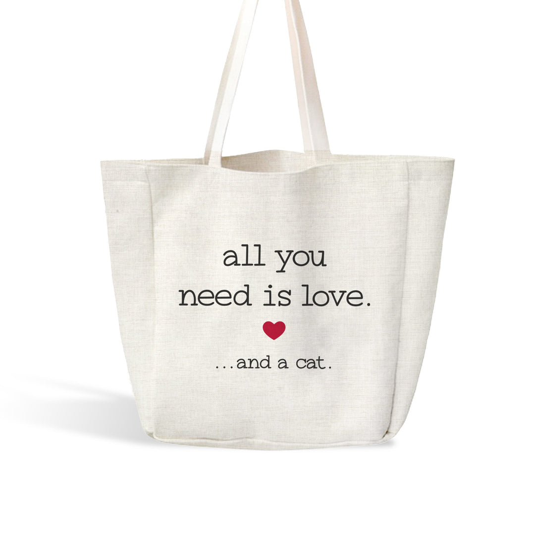 All you need is love... and a cat | Cat lover totebag | Pet tote bag Animal lover gifts