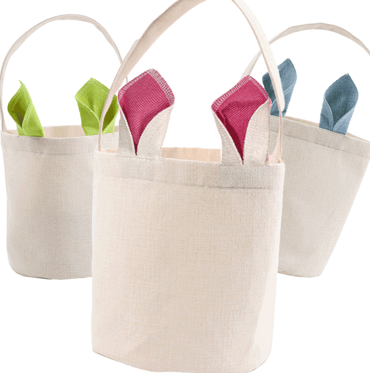 blank bunny bags | blank easter basket bags with ears for embroidery sublimation bunny baskets